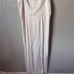 Abercrombie & Fitch ivory Camille slit maxi dress L NWT occasionwear party